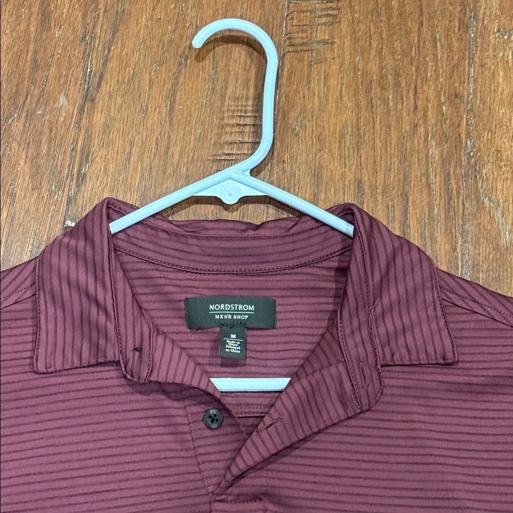 Size Medium NORSTROM MENS SHOP Burgundy Polo Top - Picture 3 of 6